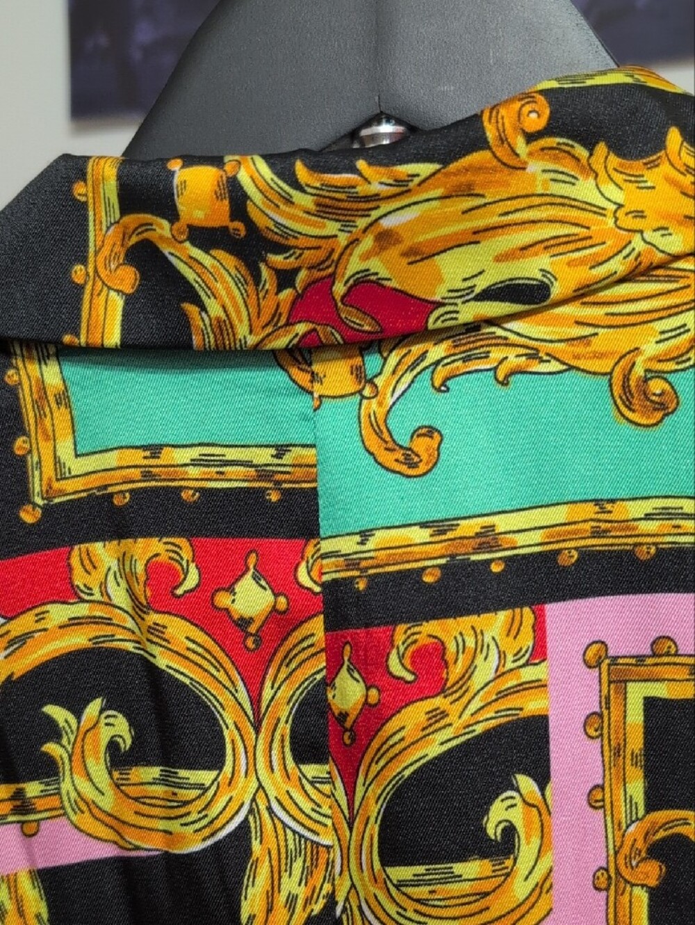Multicolor Baroque-Print Blazer with Notch Lapel - Picture 13 of 13